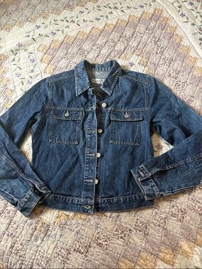 Cassis Womens Denim Jacket Vintage Retro Trucker Dark Wash Cotton 38 US XS
